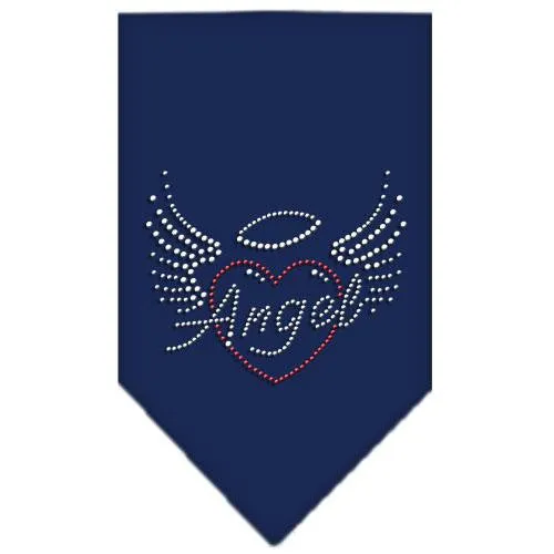 Angel Heart Rhinestone Bandana Navy Blue Small