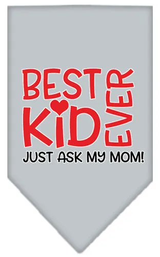 Ask My Mom Screen Print Pet Bandana Grey Large