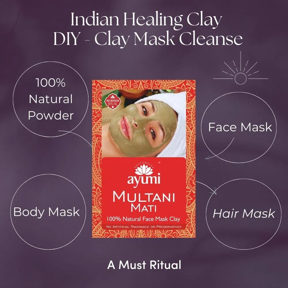 Ayumi Naturals Multani Mati Natural Skin Clay & Face Cleanser Mud Mask 100g