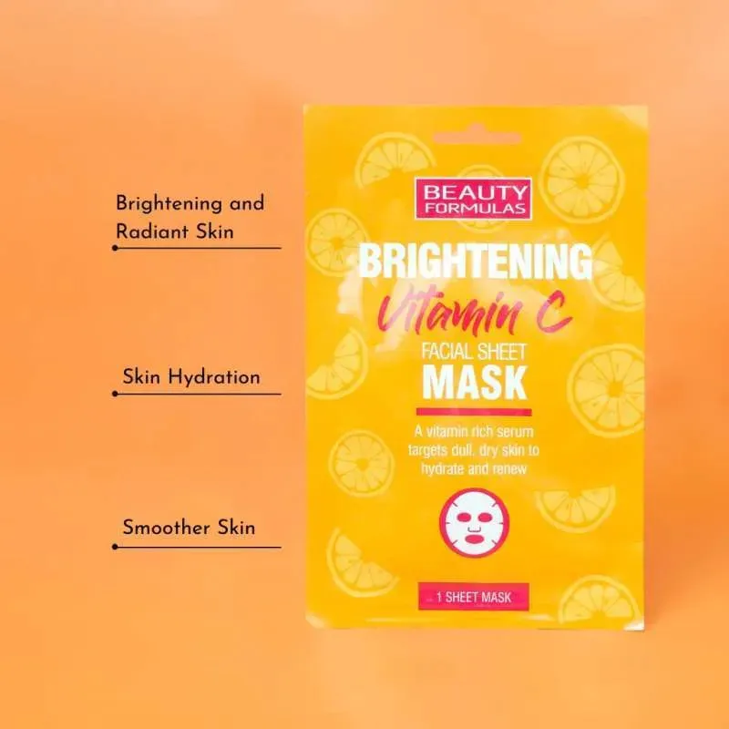 Beauty Formulas Brightening Vitamin C Facial Sheet Mask