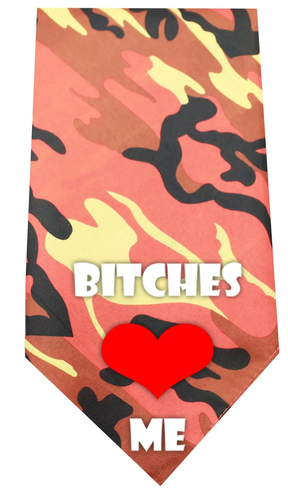 Bitches Love Me Screen Print Bandana Orange Camo