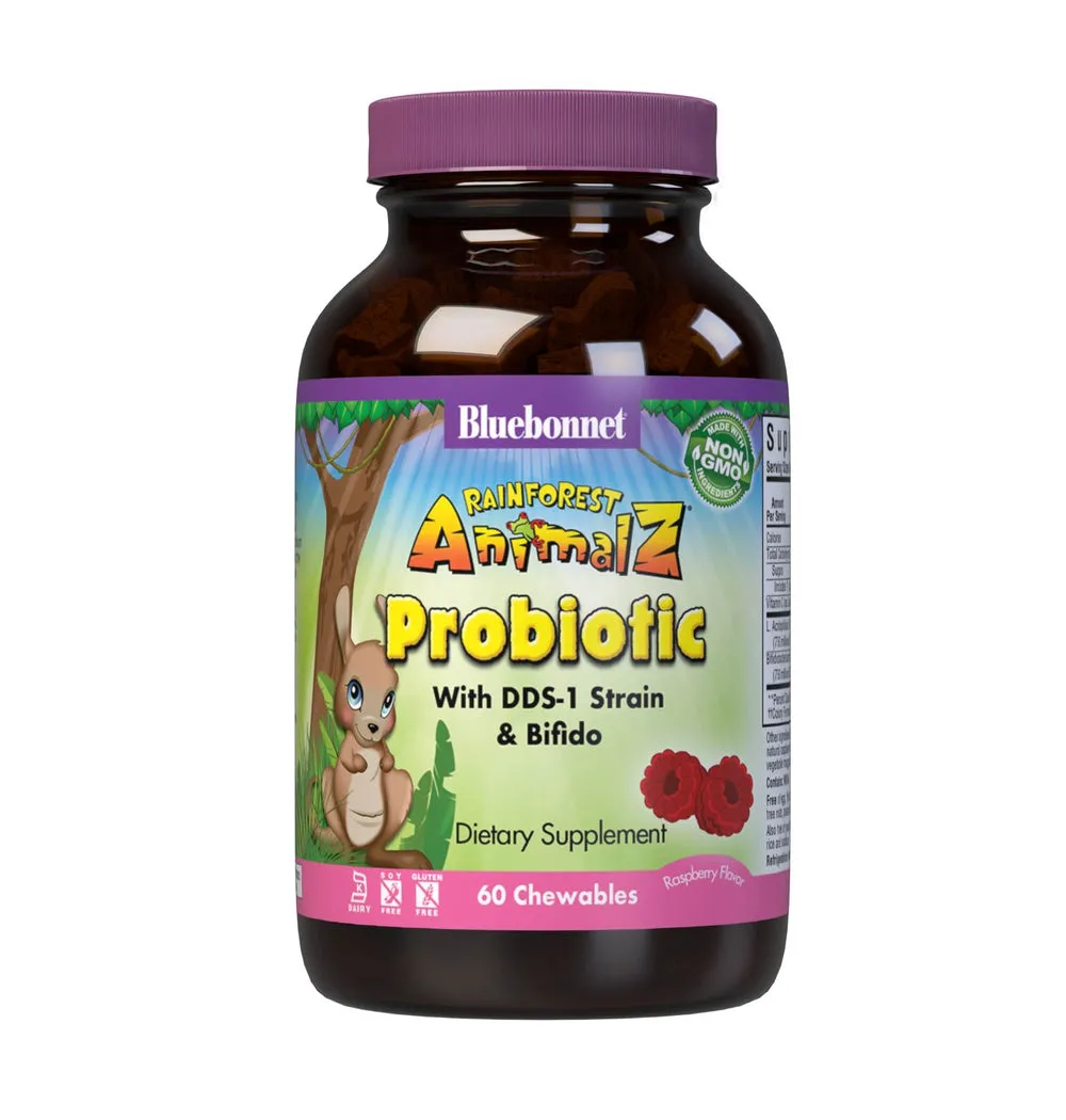 Bluebonnet Probiotic Chewables Raspberry 60ct