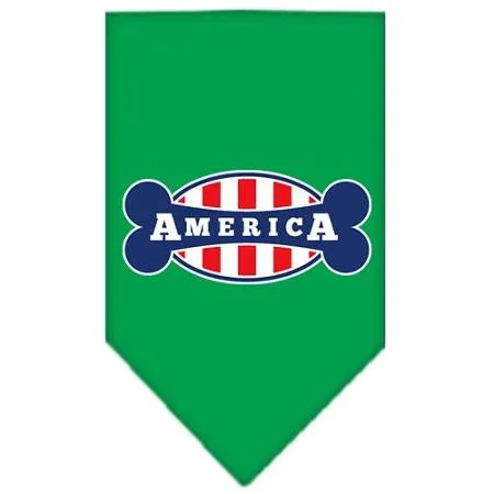 Bonely in America Screen Print Bandana Emerald Green Small