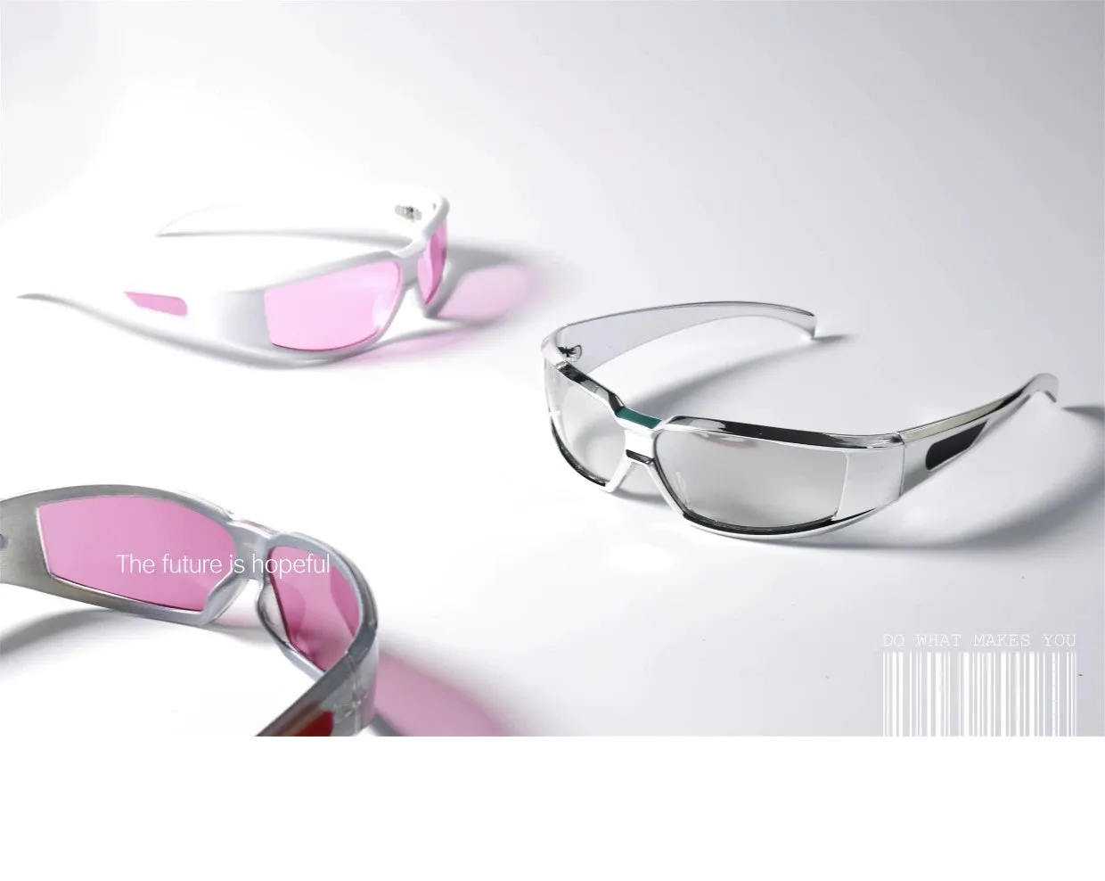 Bright Silver UV Protection Punk Sun Glasses