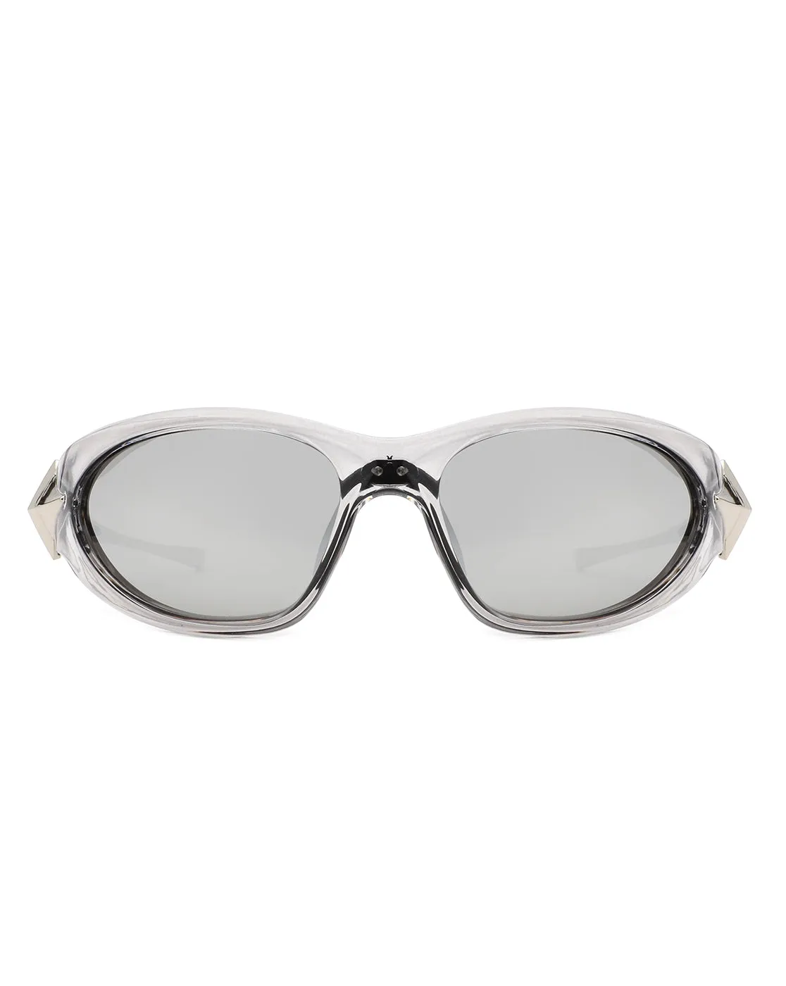 Creastein - Irregular Oval Sporty Wrap-Around Sunglasses