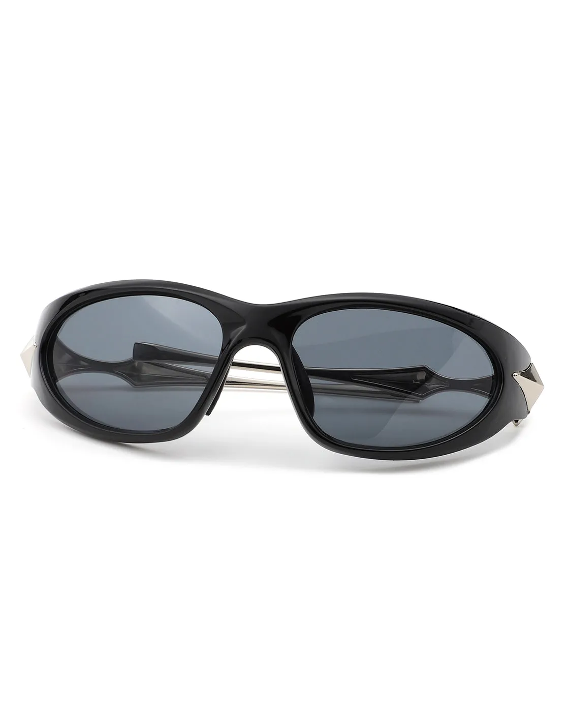 Creastein - Irregular Oval Sporty Wrap-Around Sunglasses