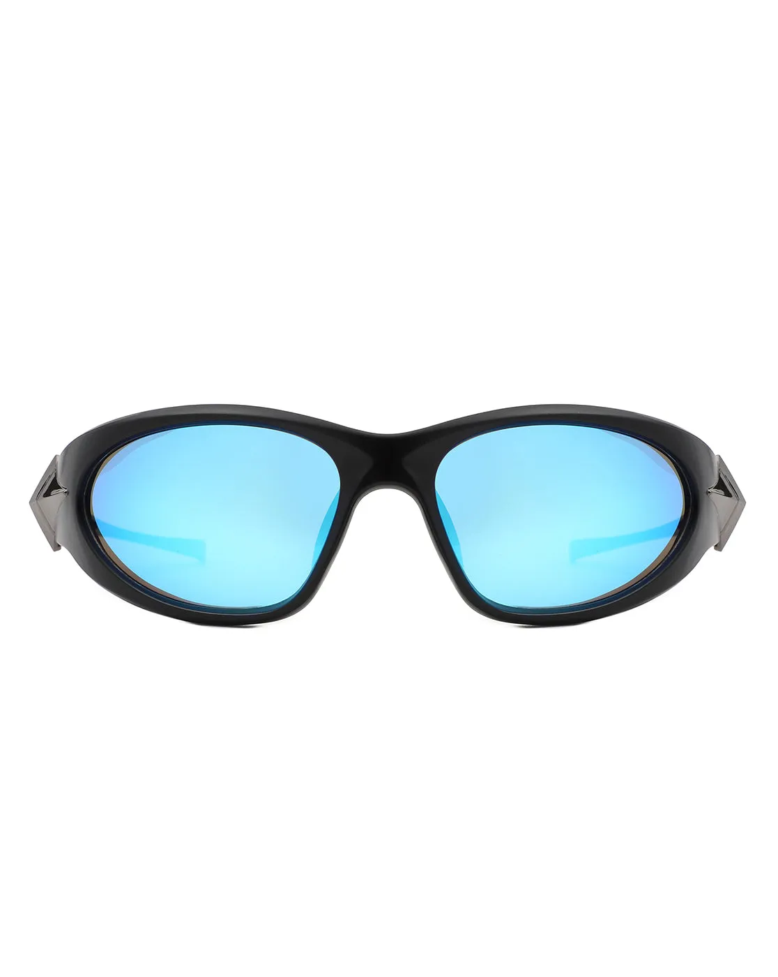 Creastein - Irregular Oval Sporty Wrap-Around Sunglasses