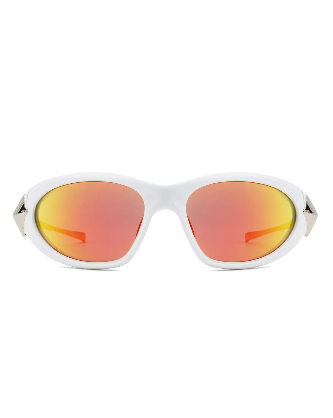 Creastein - Irregular Oval Sporty Wrap-Around Sunglasses