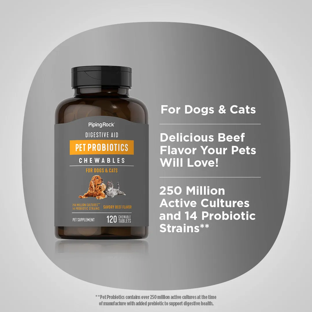 Digestive Aid Probiotics for Dogs & Cats, 120 Chewable Tablets