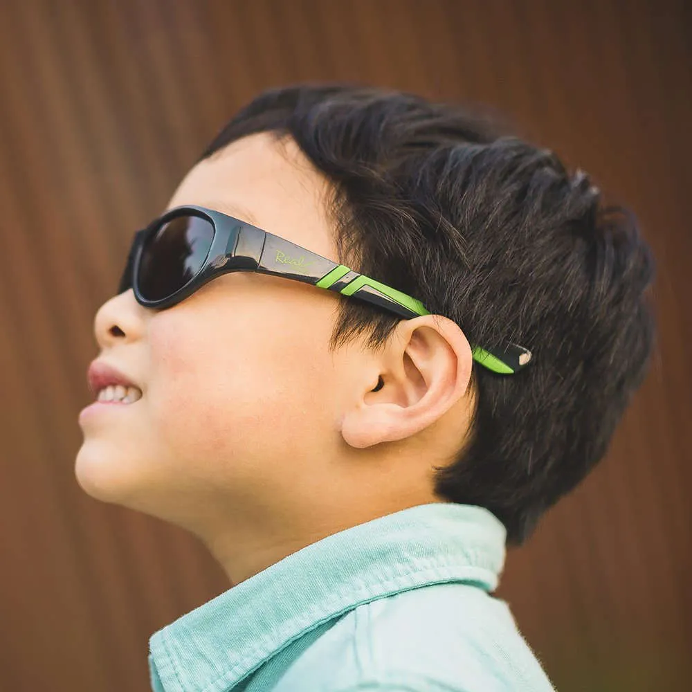 Discover Sunglasses: Graphite/Lime (Unbreakable, 100% UVA UVB Protection)