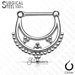 Double Lined Beads Surgical Steel Septum Clickers