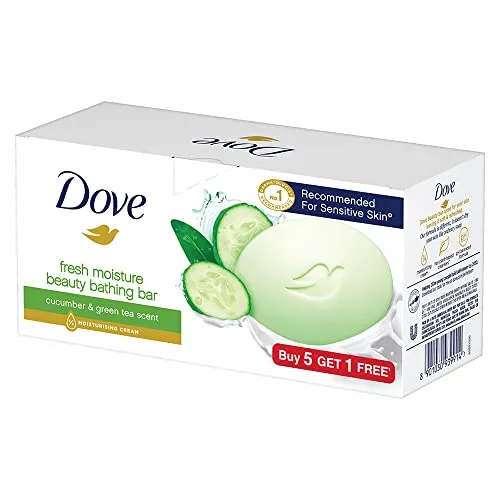 Dove Fresh Moisture Beauty Bathing Bar Makes Skin Soft & Refreshed, 450g (Pack Of 6)