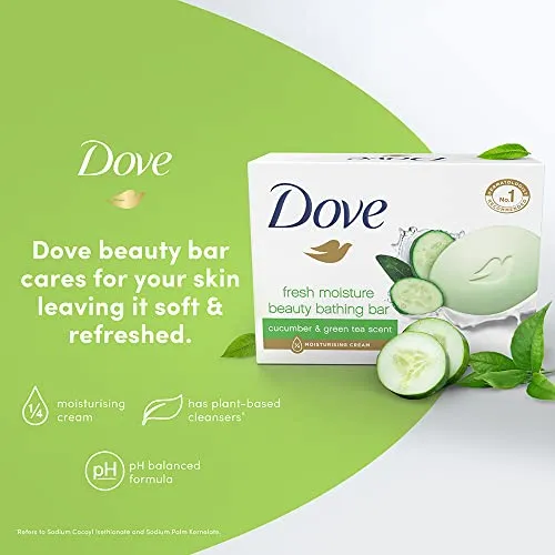 Dove Fresh Moisture Beauty Bathing Bar Makes Skin Soft & Refreshed, 450g (Pack Of 6)