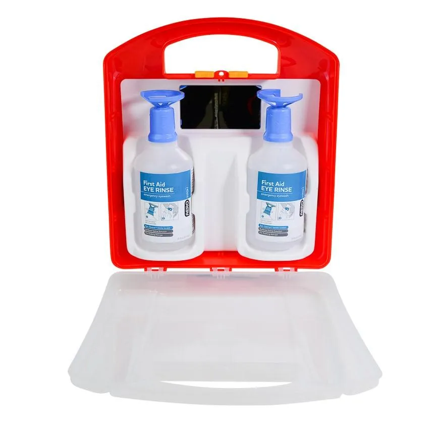 Eyewash Station First Aid Kit - 75 People, Plastic Case