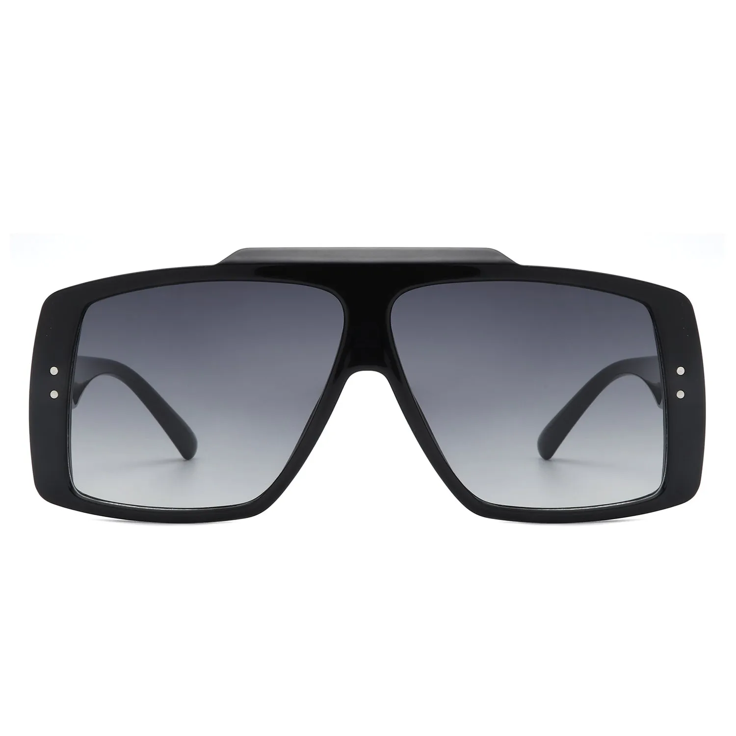 Halia - Square Retro Flat Top Fashion Sunglasses