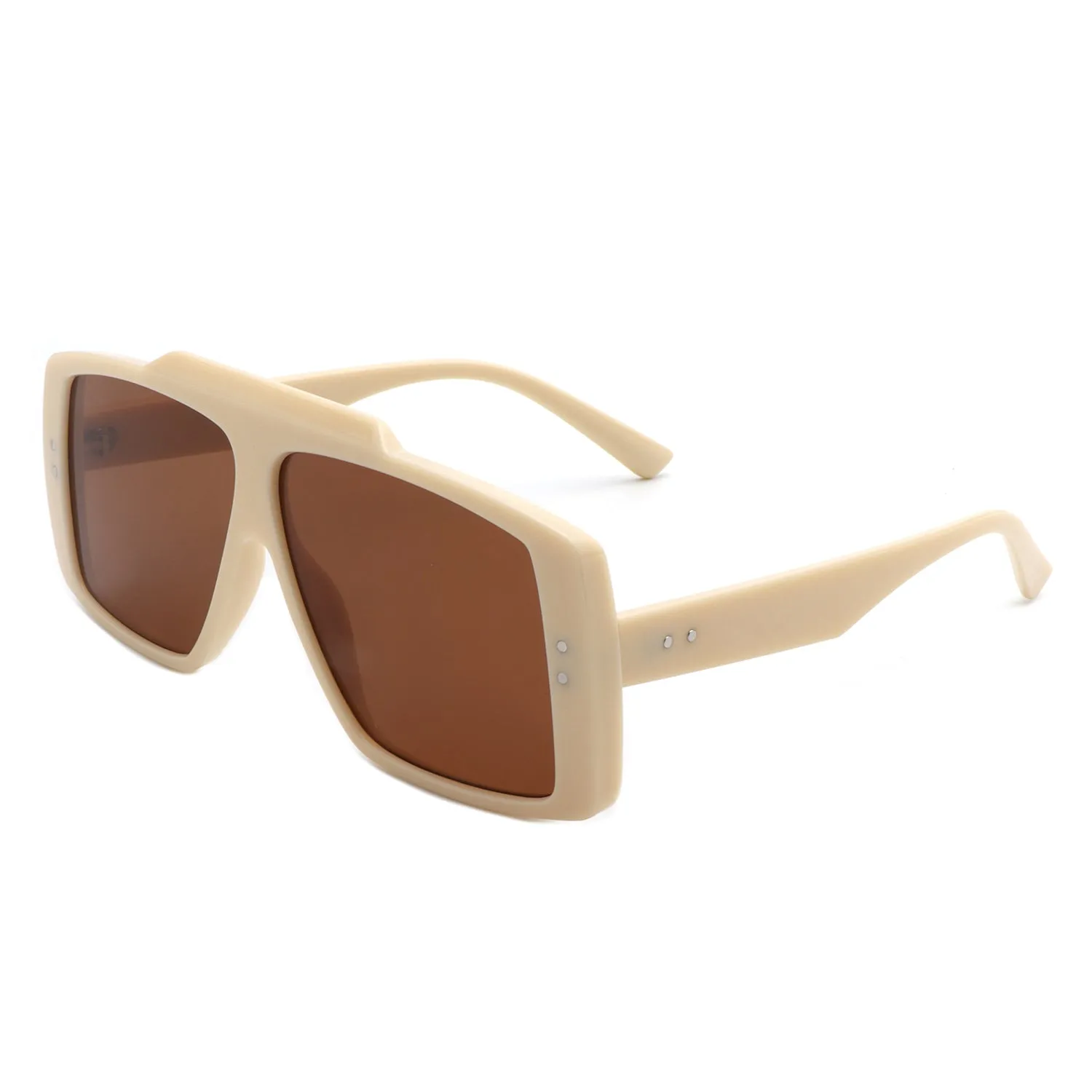 Halia - Square Retro Flat Top Fashion Sunglasses