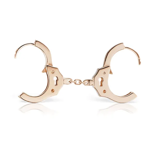 Handcuff Clickers with Short Chain Earring by Maria Tash in Rose Gold