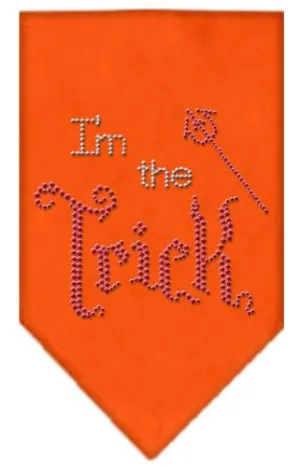 I'm the Trick Rhinestone Bandana Orange Large