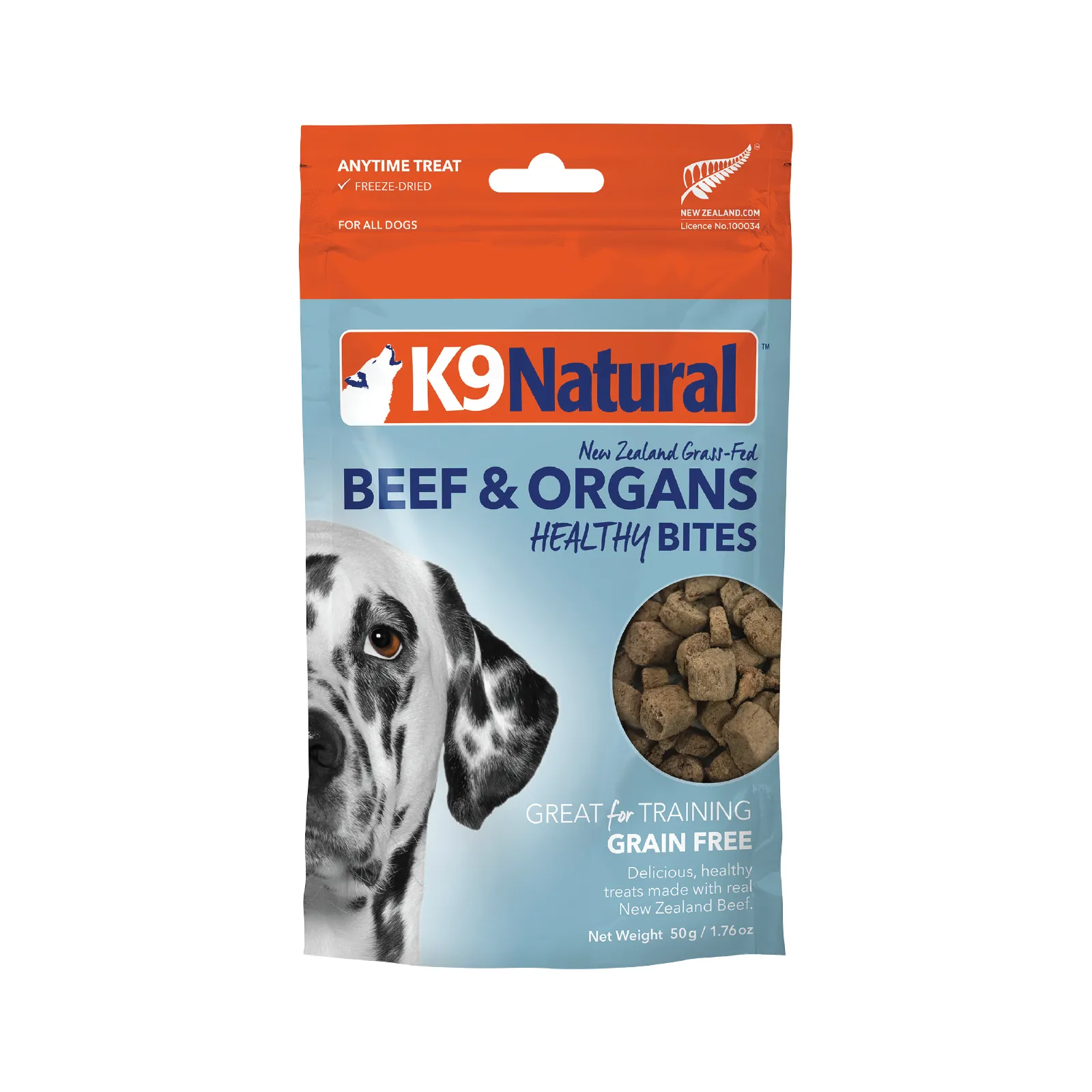 K9 Natural Grain Free Freeze Dried Dog Treats Beef Bites 50g