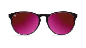 Knockaround Mai Tais Glossy Black Frame - Fuchsia Lens - Polarized Sunglasses