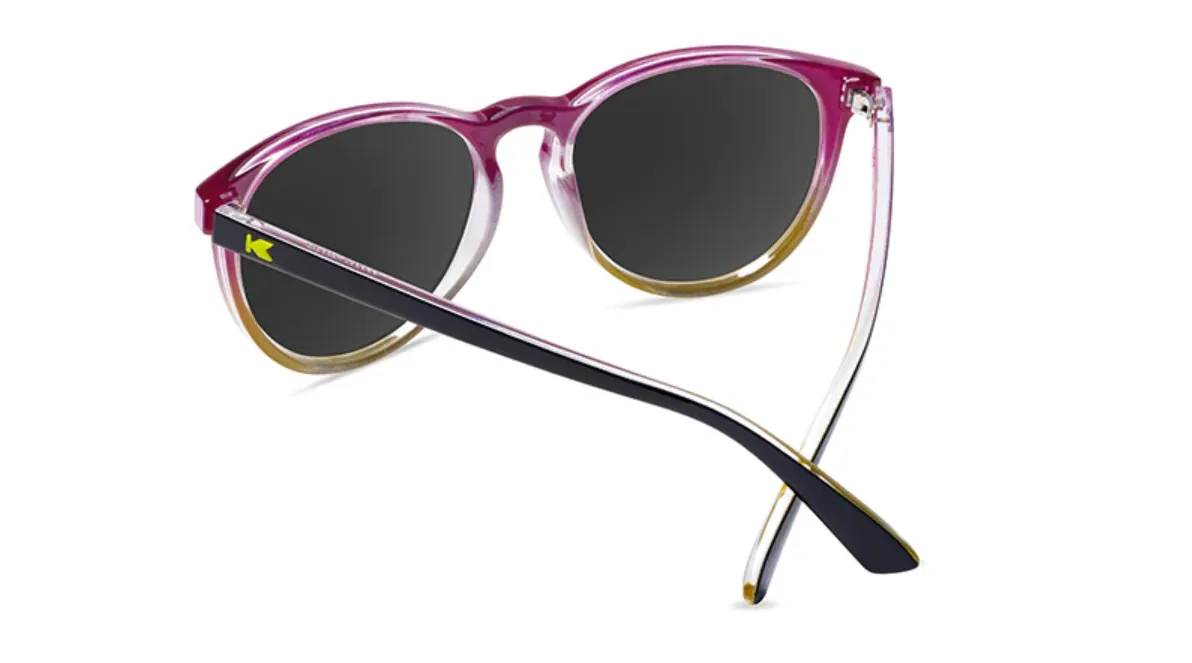 Knockaround Mai Tais Glossy Black Frame - Fuchsia Lens - Polarized Sunglasses