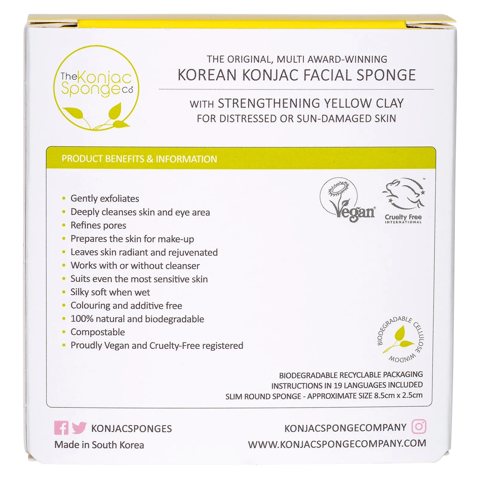 Konjac Yellow Clay Facial Sponge - New Shape