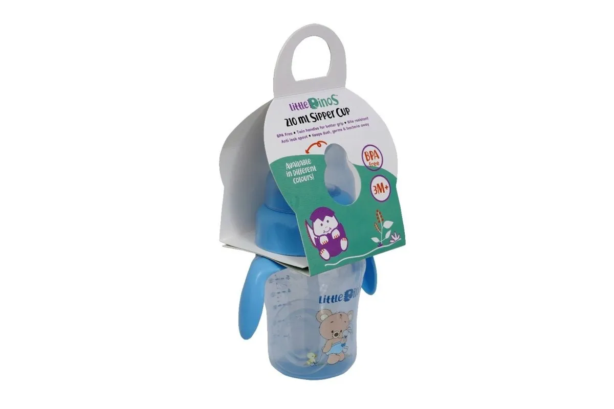 Little Dinos 210 ML 2 In 1 Sipper Cups- Blue