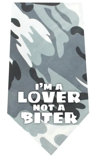 Love not a Biter Screen Print Bandana Grey Camo