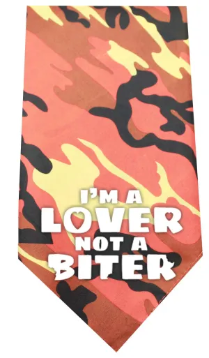 Love not a Biter Screen Print Bandana Orange Camo