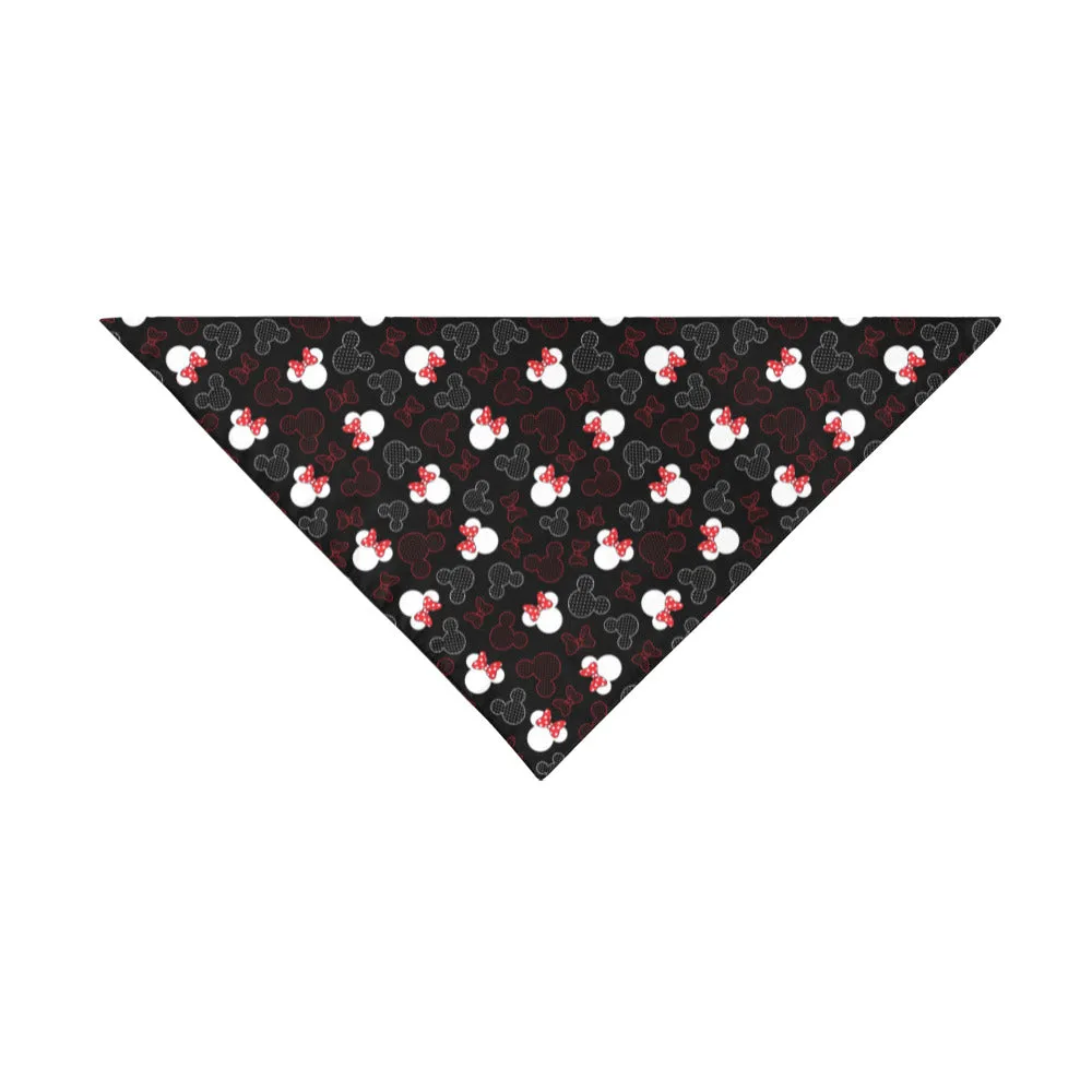 Mickey And Minnie Dots Pet Dog Bandana