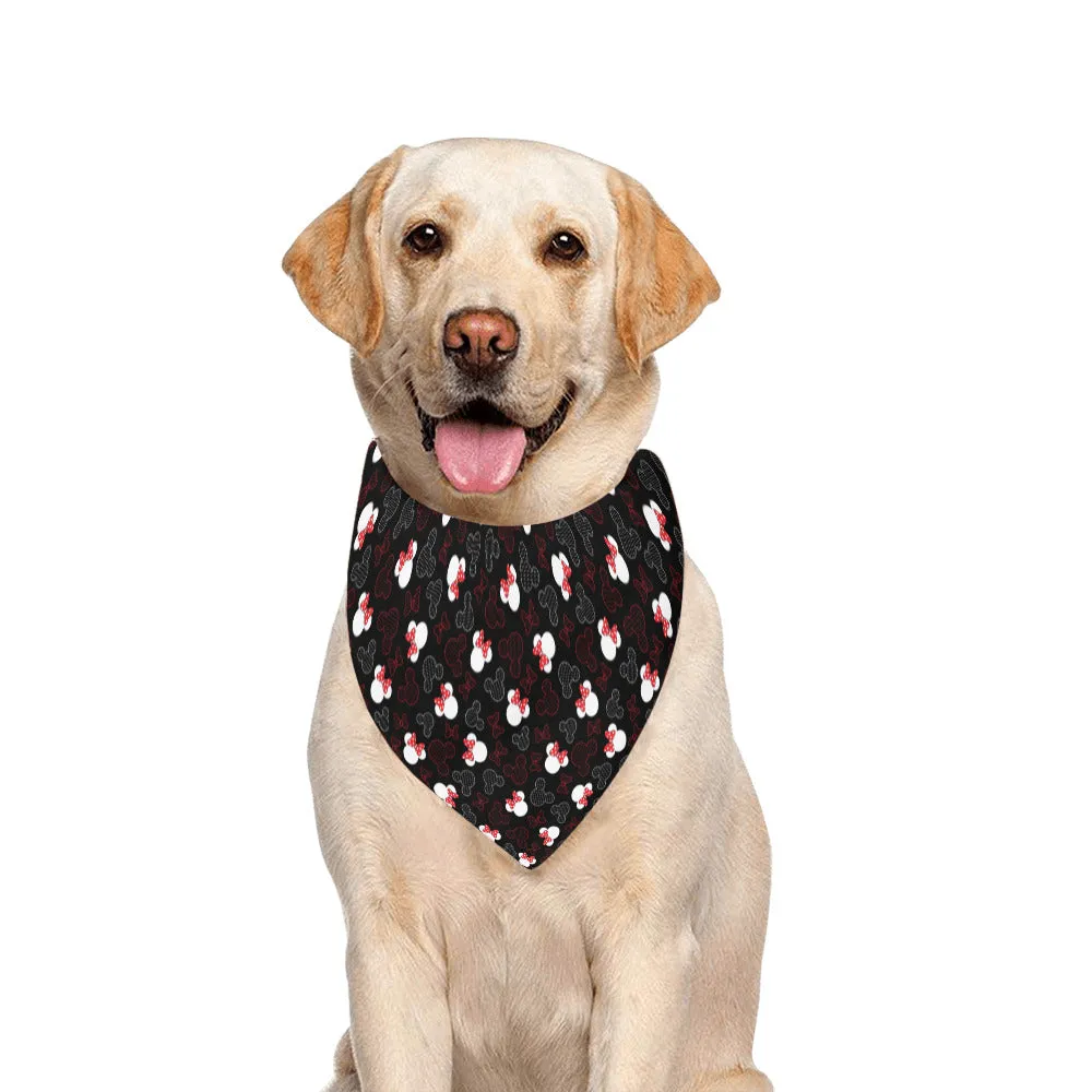 Mickey And Minnie Dots Pet Dog Bandana