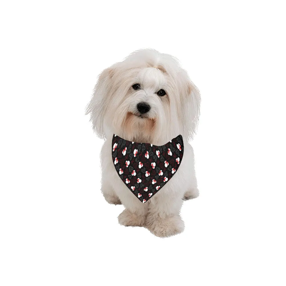 Mickey And Minnie Dots Pet Dog Bandana