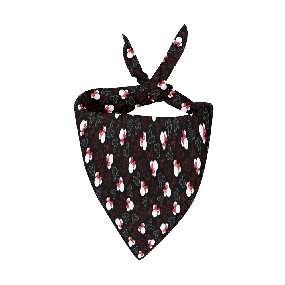 Mickey And Minnie Dots Pet Dog Bandana