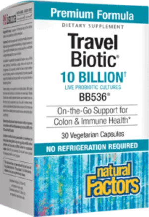 Natural Factors TravelBiotic Vegetable Capsules