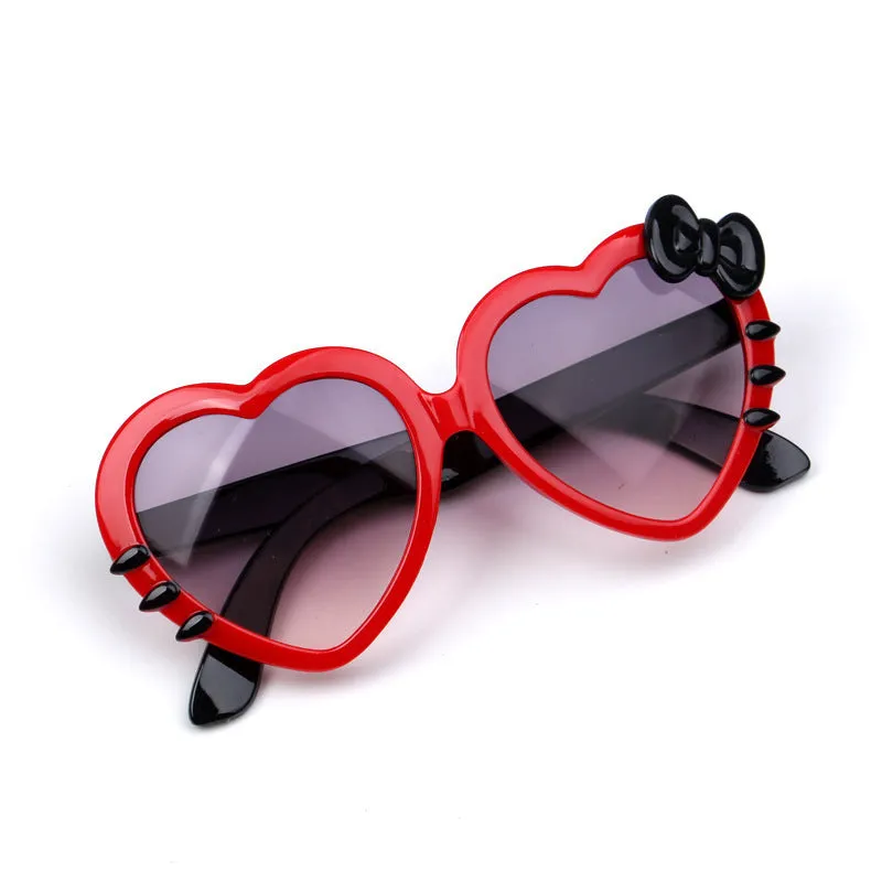 New children's bow sunglasses, love cat baby fashion sunglasses, sun protection, cartoon style cute glasses