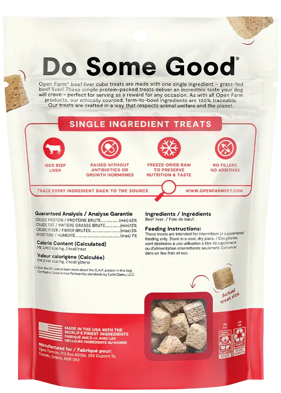 Open Farm - Freeze-Dried Raw - Single Ingredient Beef Liver Dog Treat