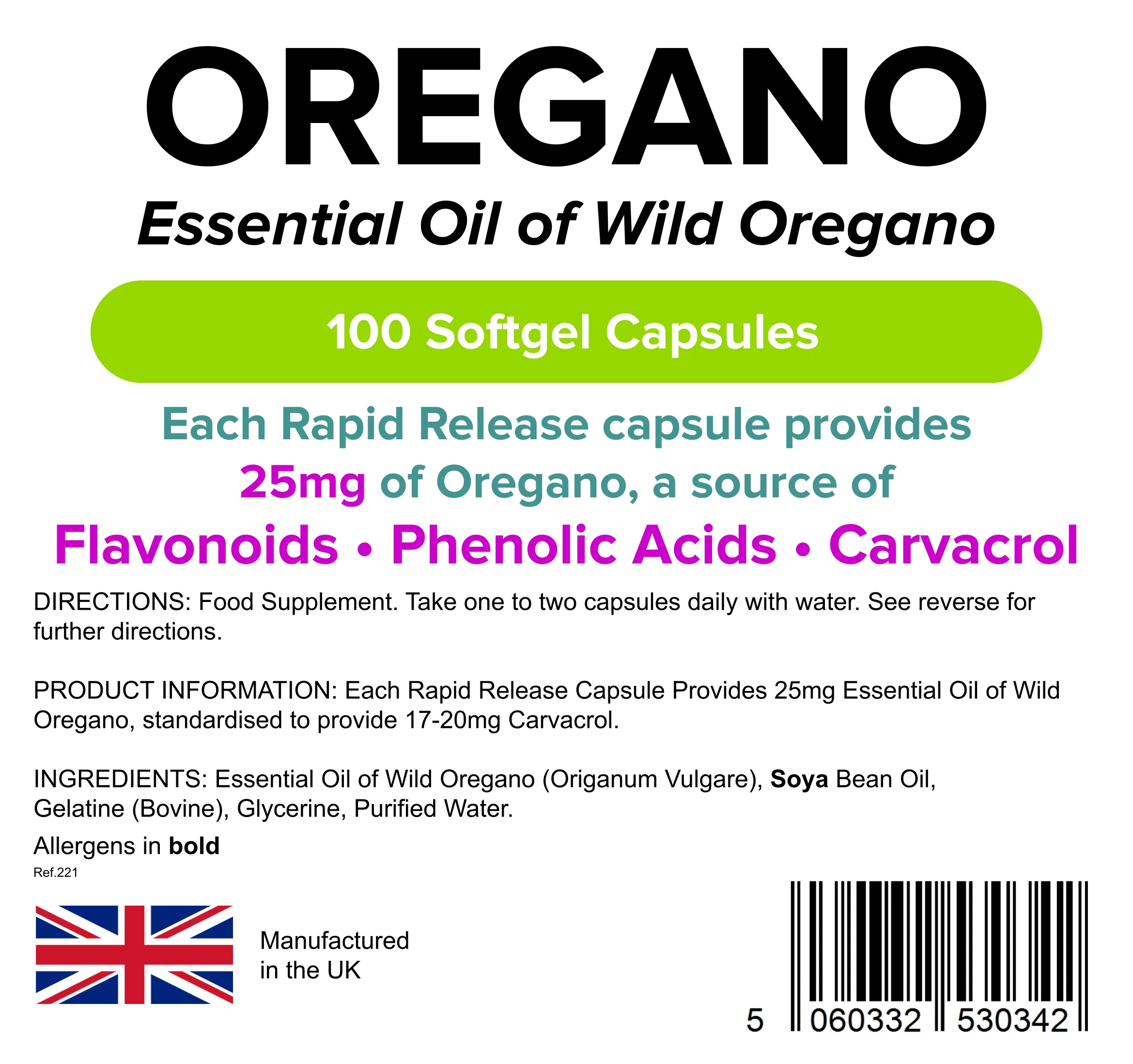 Oregano Oil 25mg Capsules