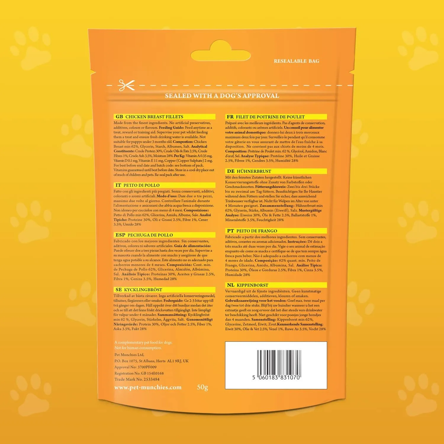 Pet Munchies Chicken Dog Training Treats 50g