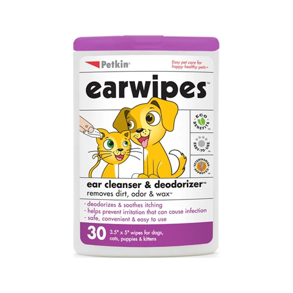 Petkin Ear Wipes for Dogs & Cats