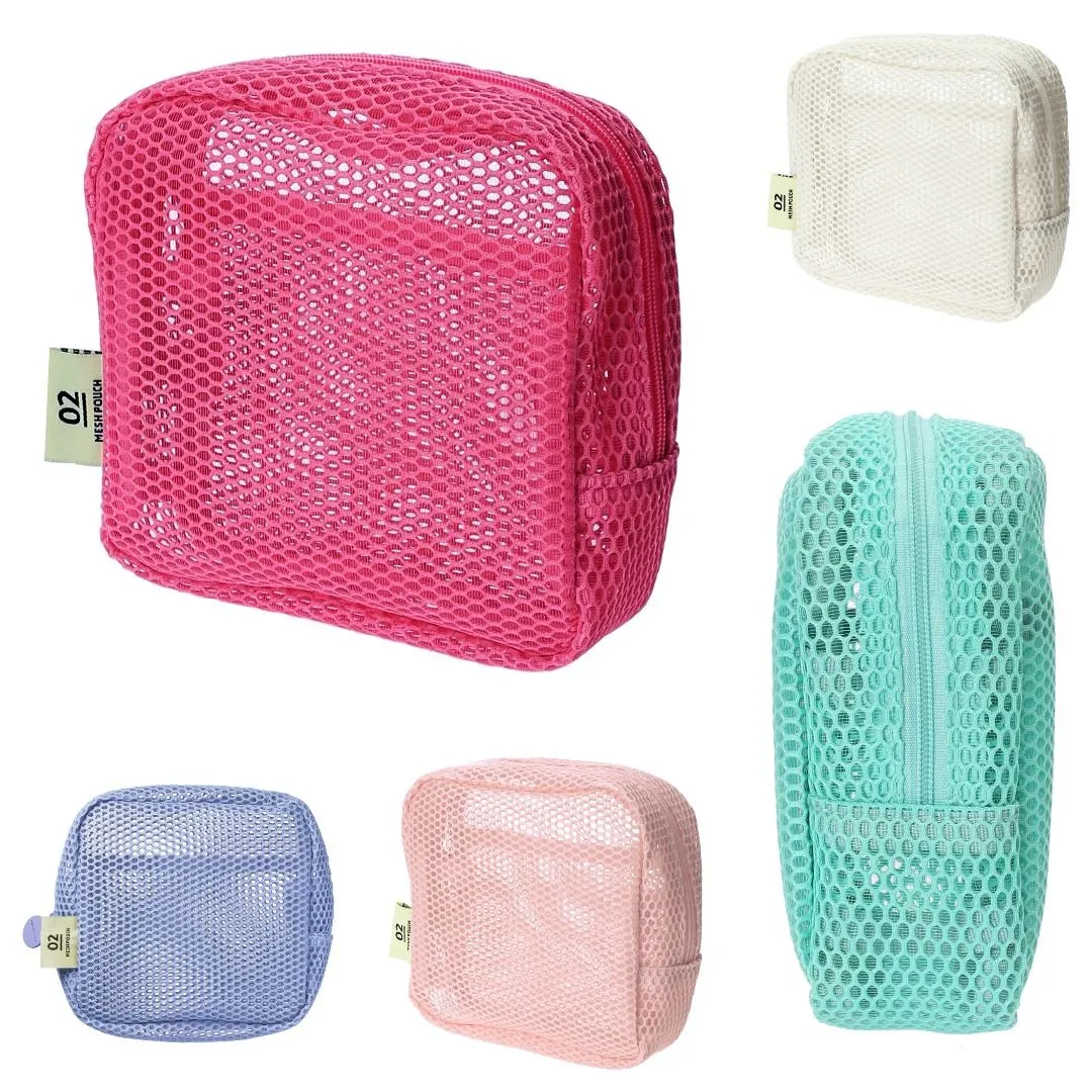 Square Mesh Pouch Light Pink