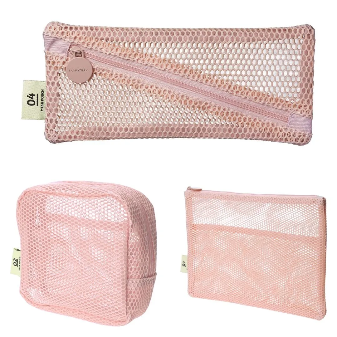 Square Mesh Pouch Light Pink