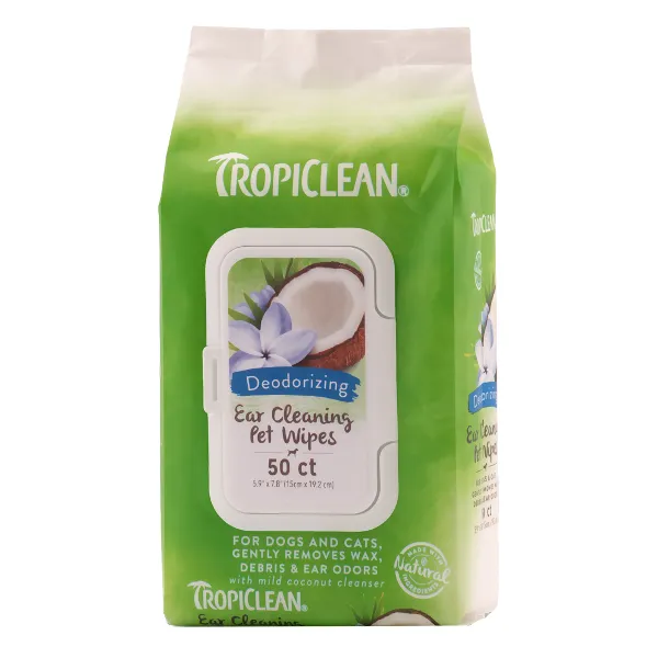 TropiClean Ear Cleaning Wipes for Dogs 50ct