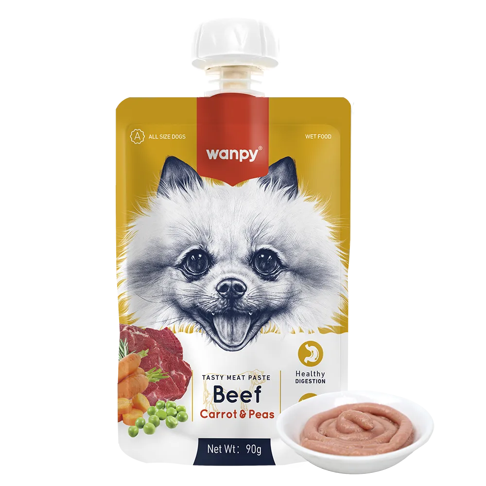 Wanpy Dog Tasty Meat Paste Beef Carrot & Peas 90g