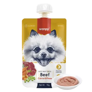 Wanpy Dog Tasty Meat Paste Beef Carrot & Peas 90g